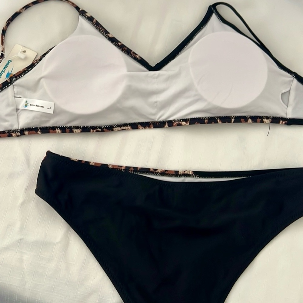 New / Beachsissi / Black & Leopard Bikini - Picture 5 of 12